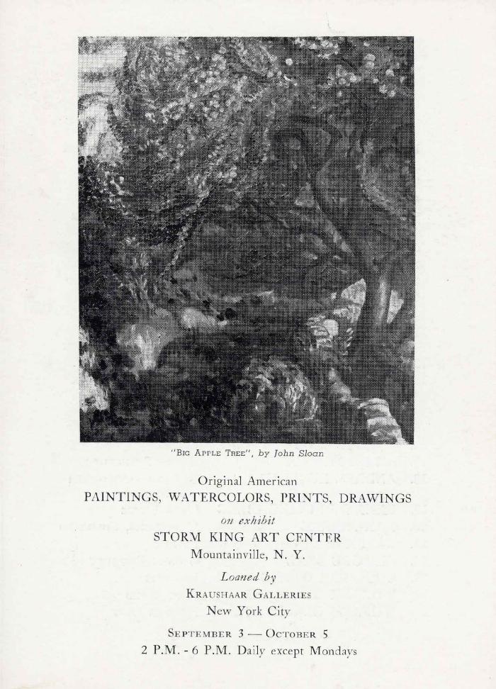 <em>Original American Paintings, Watercolors, Prints, Drawings</em>, September 3-October 5, 1961, exhibition catalogue
