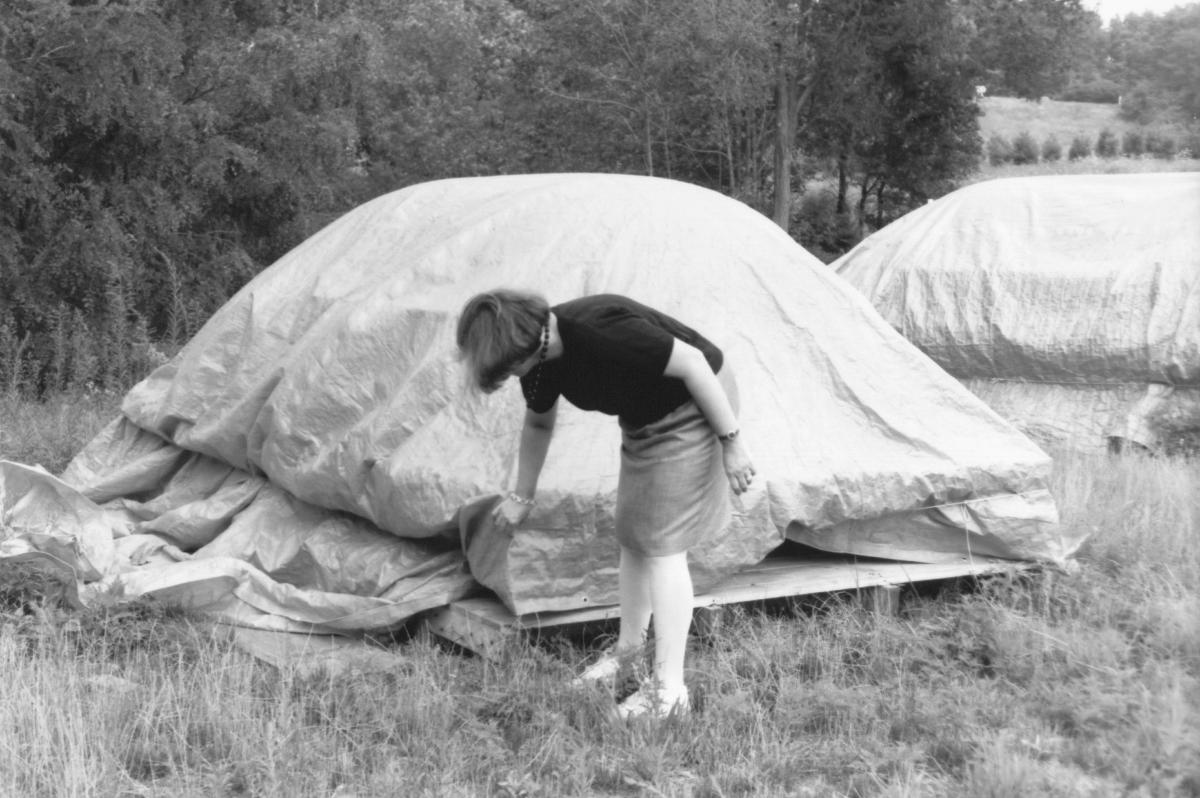 Magdalena Abakanowicz, <em>Sarcophagi in Glass Houses</em>, 1989 (greenhouse installation view, 1994)