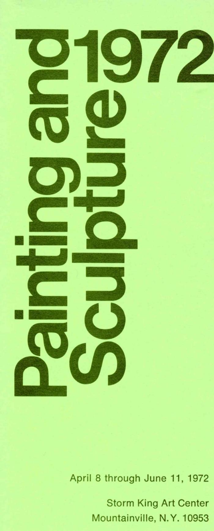 <em>Painting and Sculpture 1972</em>, April 8 – June 11, 1972, exhibition brochure