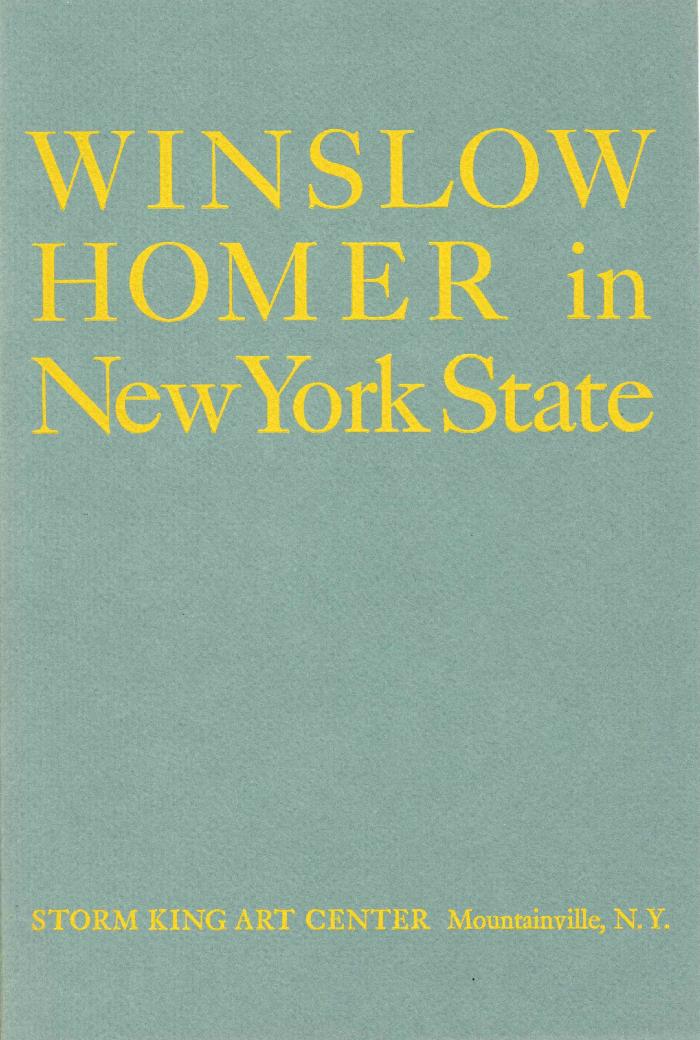 Winslow Homer in New York State, June 29 – August 22 1963, exhibition brochure