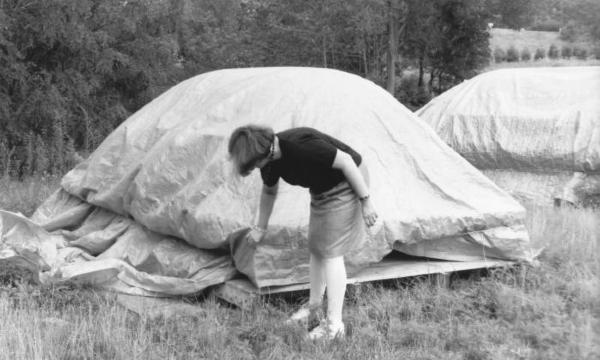 Magdalena Abakanowicz, <em>Sarcophagi in Glass Houses</em>, 1989 (greenhouse installation view, 1994)