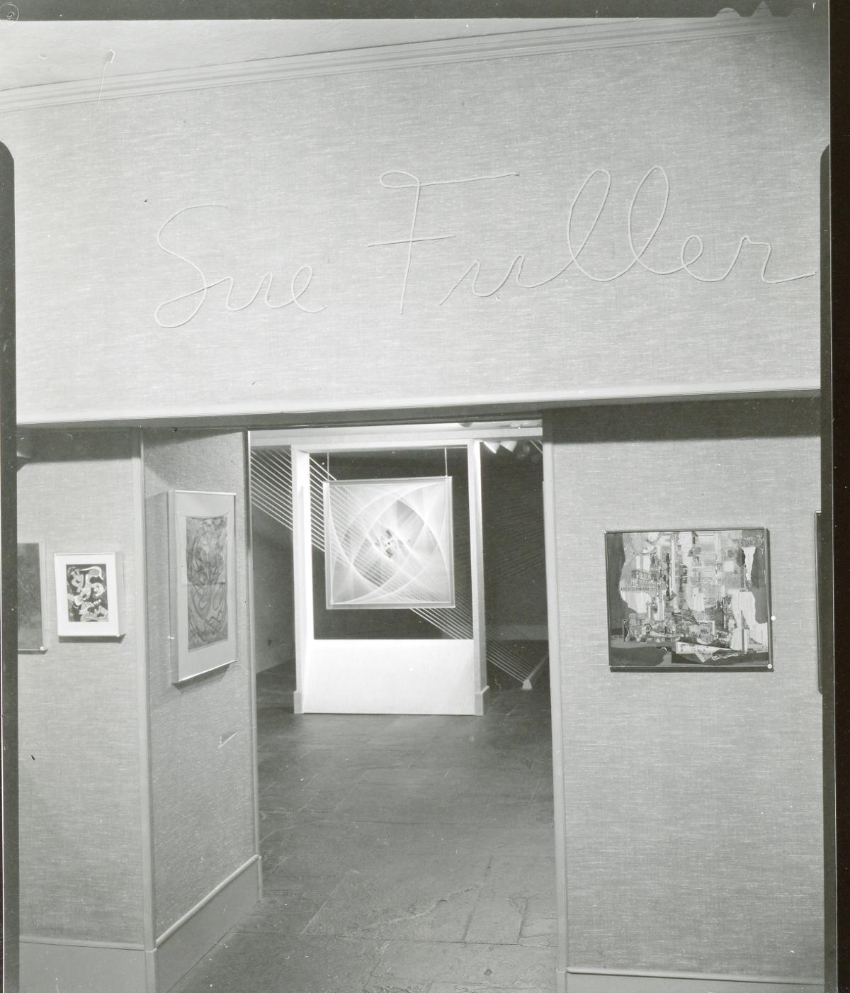 Sue Fuller, <i>String Compositions, Plastic Embedments, Watercolors, Prints and Collages by Sue Fuller</i>, June 28 – August 28, 1966 (installation view, 1966)