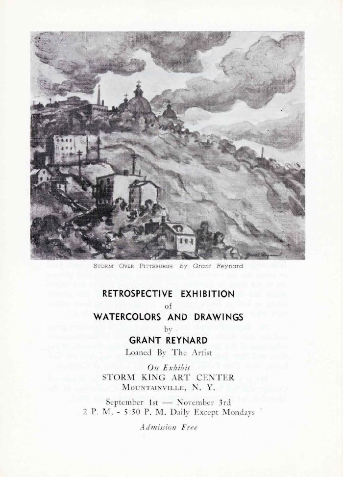 Retrospective Exhibition of Watercolors and Drawings by Grant Reynard, September 1-November 3, 1963, exhibition brochure