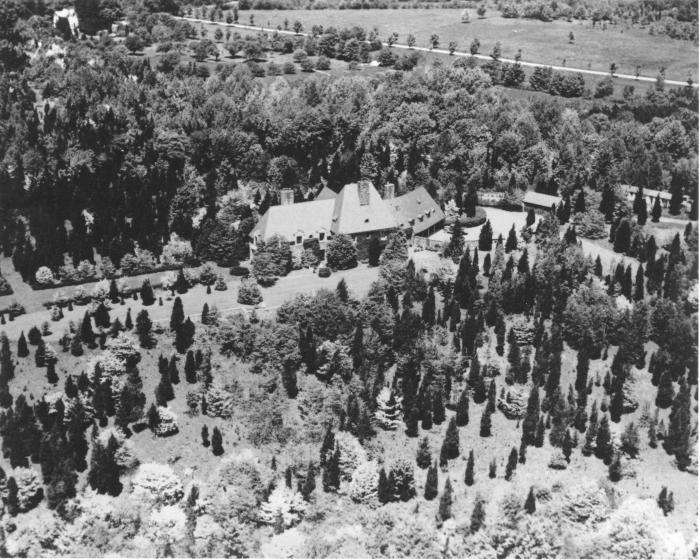 Early aerial photograph of Museum Hill taken by Sheriden &amp; Maney, May 22, 1946