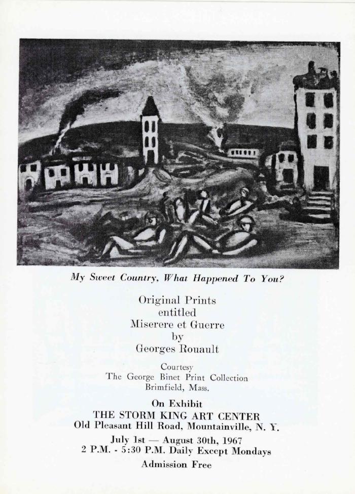 Original Prints entitled “Miserere et Guerre” by George Rouault, July 1 – August 30, 1967, exhibition brochure 