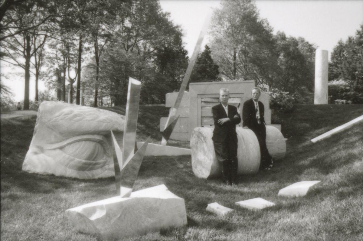 Anne and Patrick Poirier, <em>Fall of the Giants</em>, 1988–89 (installation view with Anne and Patrick Poirier, 1989)