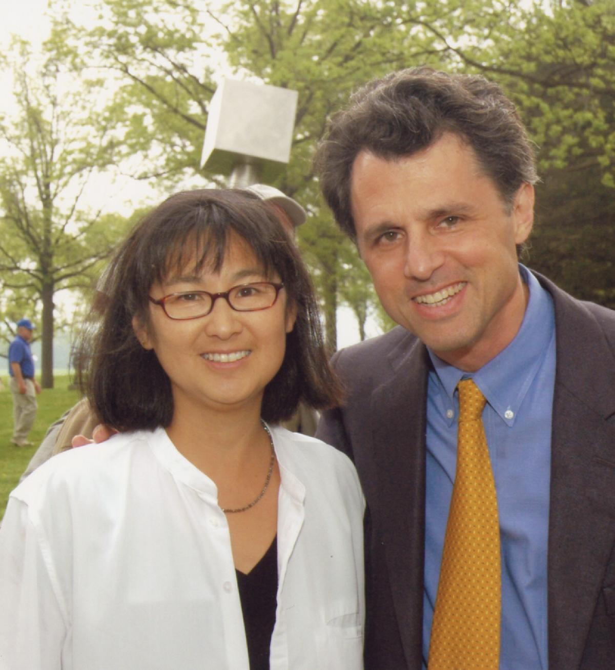 Maya Lin and John Stern at the Maya Lin exhibit opening reception, 2009.