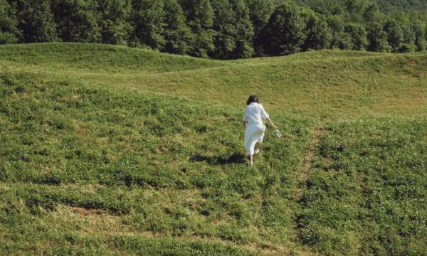 Maya Lin,&nbsp;<em>Storm King Wavefield</em>,&nbsp;2007&ndash;08<br />
(view with Maya Lin, 2009)