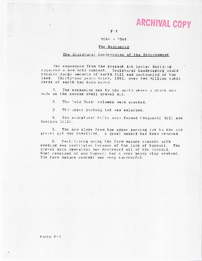 William A. Rutherford, <em>Landscape Notes, </em>excerpts, Storm King Art Center, 1991
