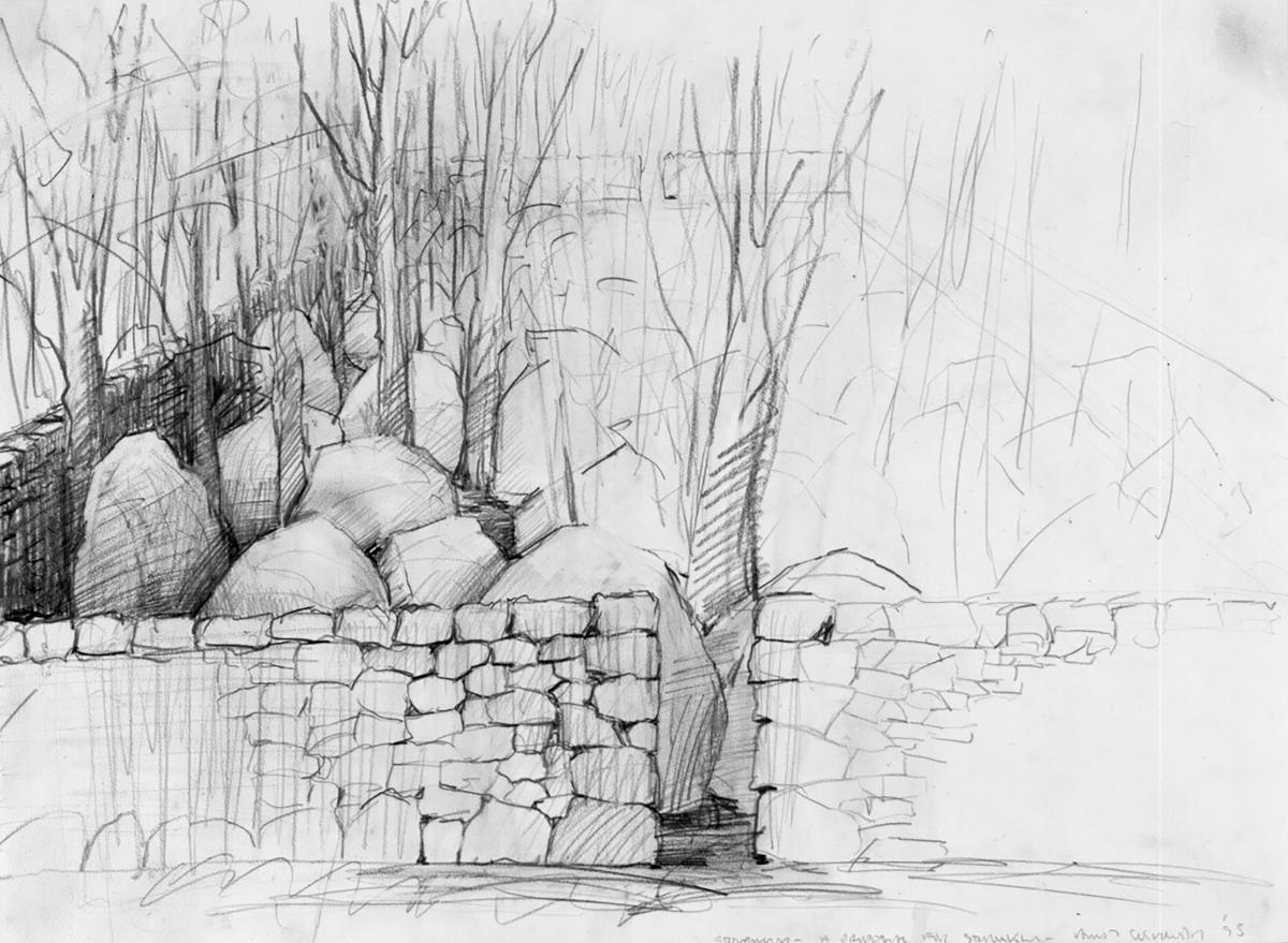 Andy Goldsworthy, Rock Wall Drawing, 1995 (installation view, 2000)