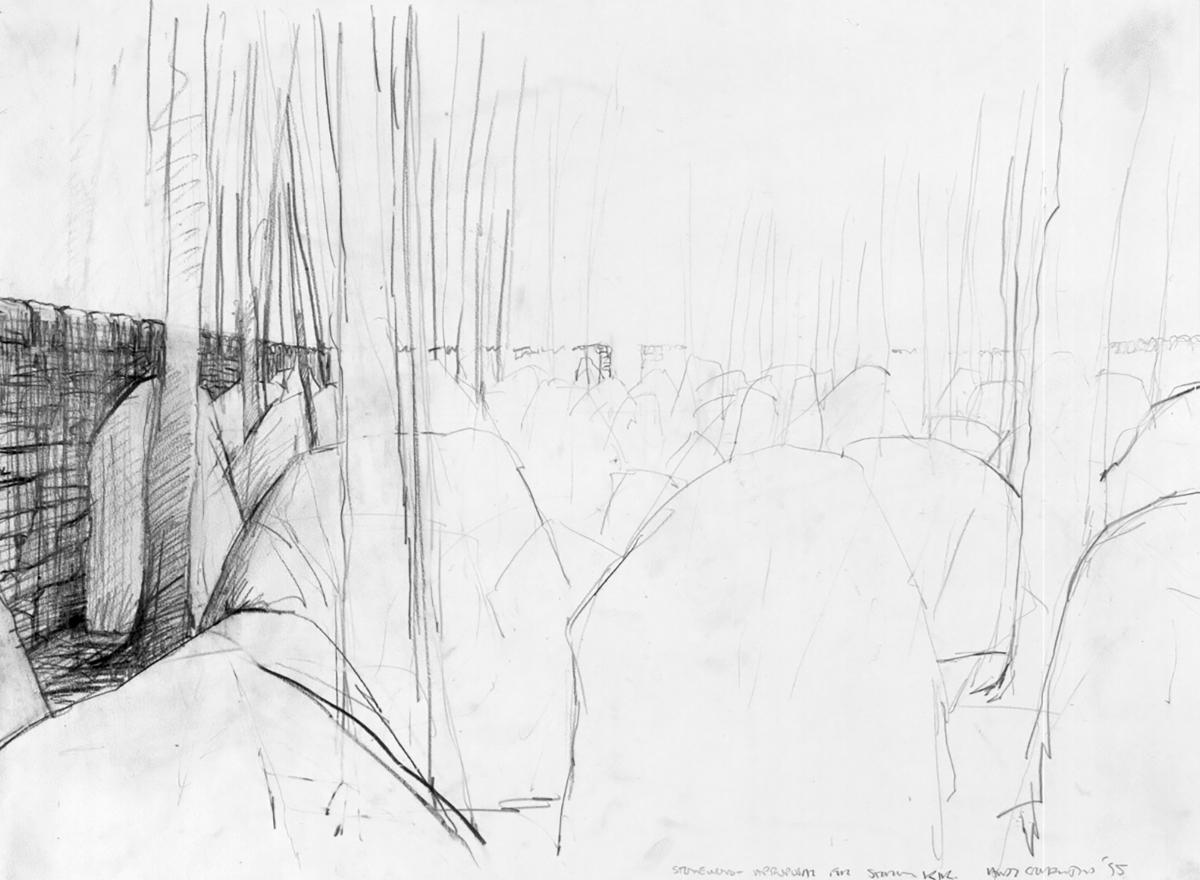 Andy Goldsworthy Rock Wall Drawing, 1995 (installation view, 2000)