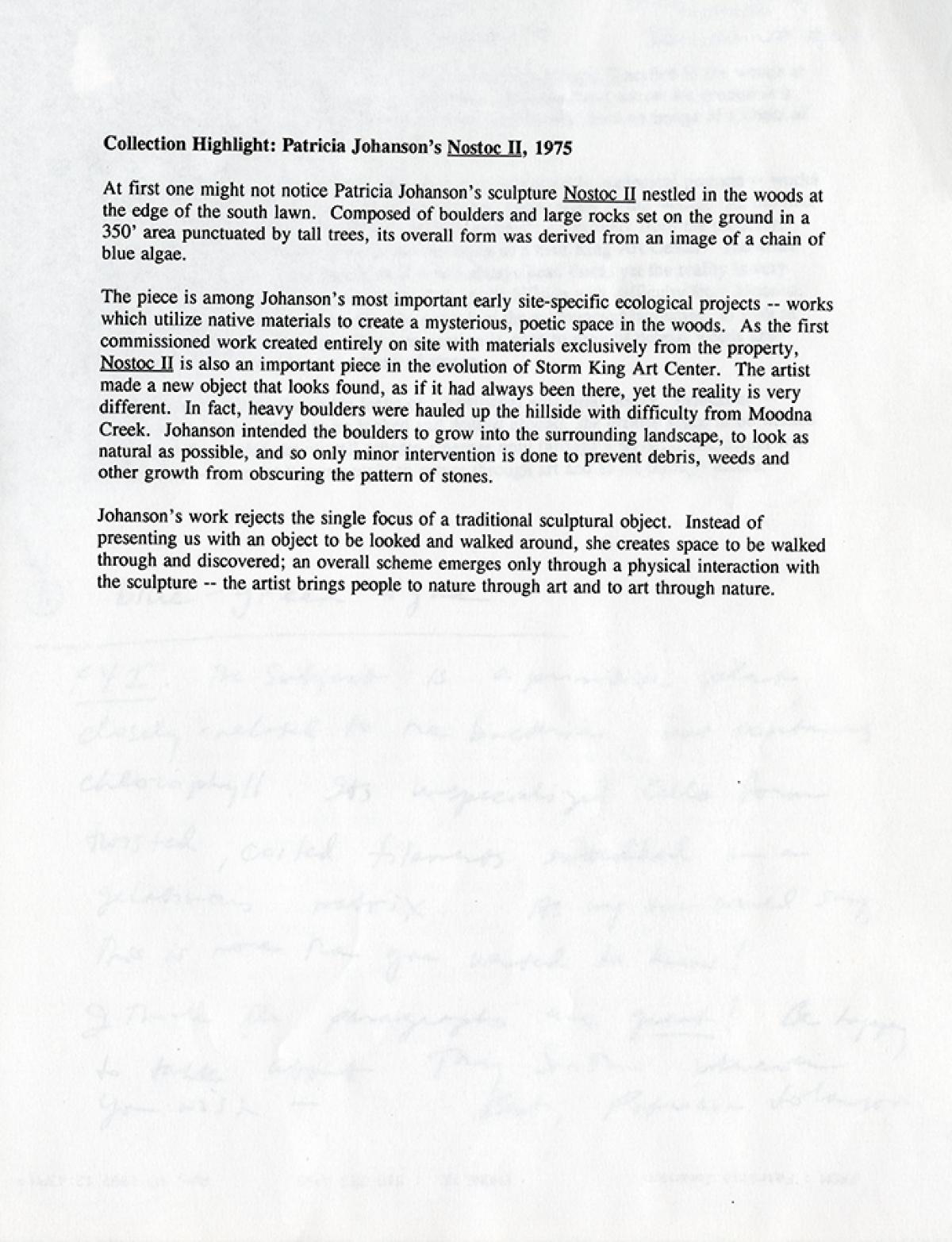 Patricia Johanson, <i>Nostoc II</i>, 1975 (description)
