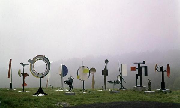 Sculpture group in the lower field, Bolton Landing, NY, 1961