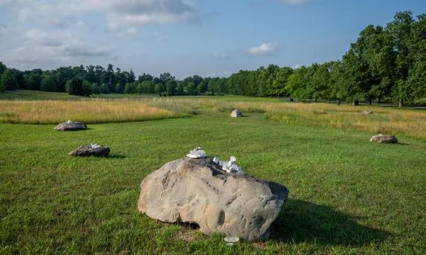 Martha Tuttle, <em>A stone that thinks of Enceladus,&nbsp;</em>2020<br />
(installation view, 2020)