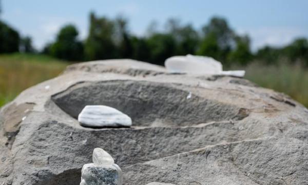 Martha Tuttle, <em>A stone that thinks of Enceladus,&nbsp;</em>2020<br />
(installation view, 2020)