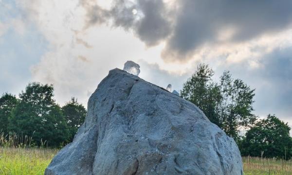 Martha Tuttle, <em>A stone that thinks of Enceladus,&nbsp;</em>2020<br />
(installation view, 2020)