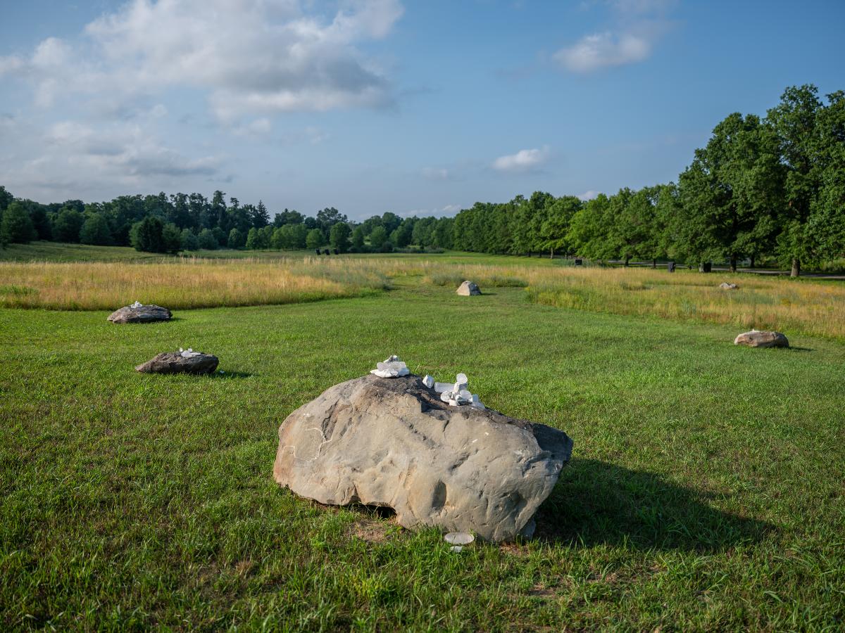Martha Tuttle, <em>A stone that thinks of Enceladus,&nbsp;</em>2020<br />
(installation view, 2020)
