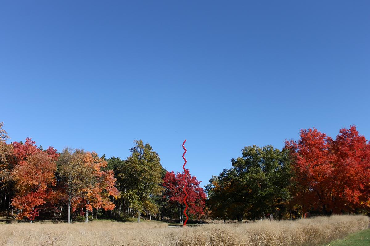 Tal Streeter, <em>Endless Column,</em> 1968, North Woods, Storm King Art Center (installation view, 2016)
