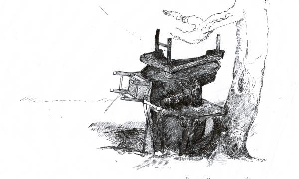 Brandon Ndife, preparatory sketch for&nbsp;<i>Shade Trees,&nbsp;</i>2021&nbsp;