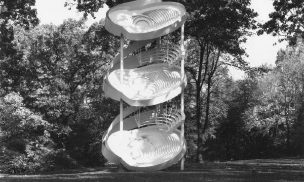 Alice Aycock, <i>Three-Fold Manifestation II</i>, 1987 (refabricated 2006), Wooded Setting (installation view)