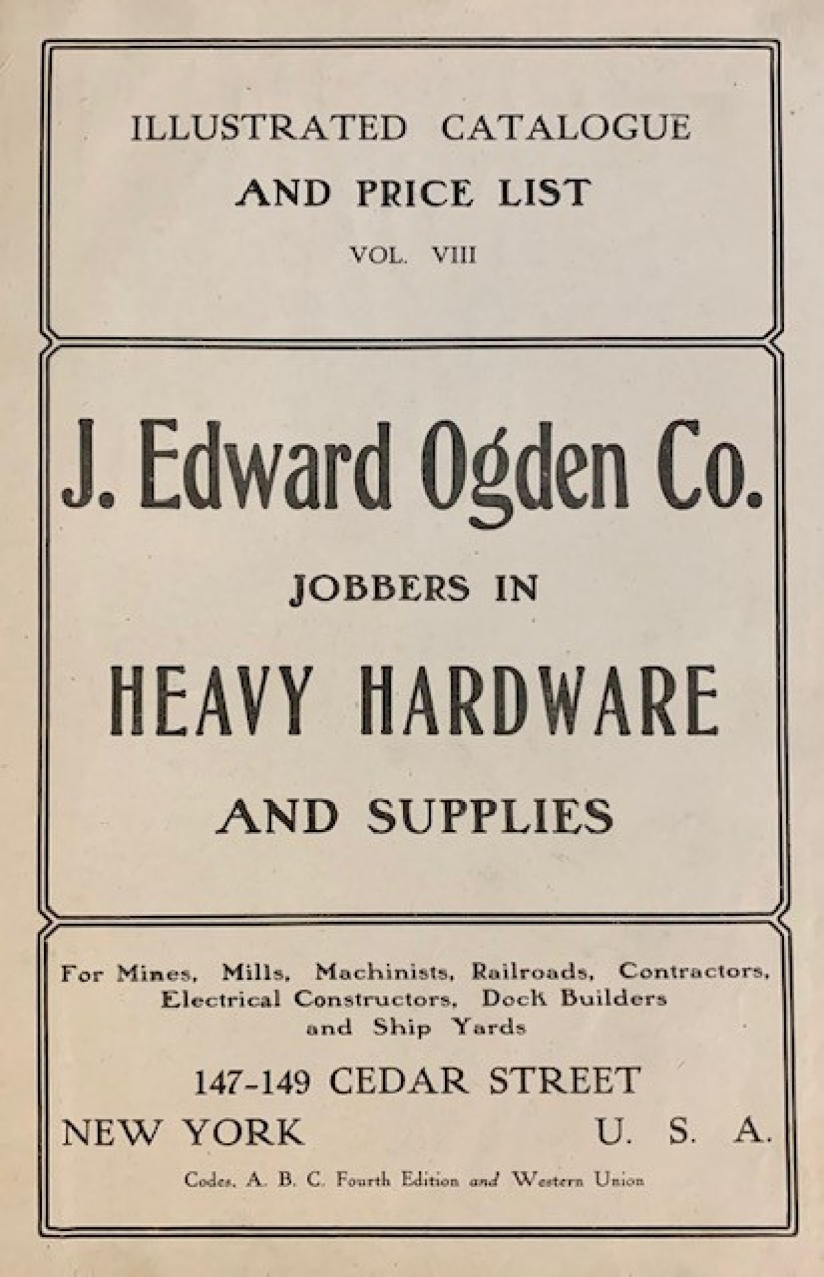 J. Edward Ogden Company catalogue, New York, N.Y.