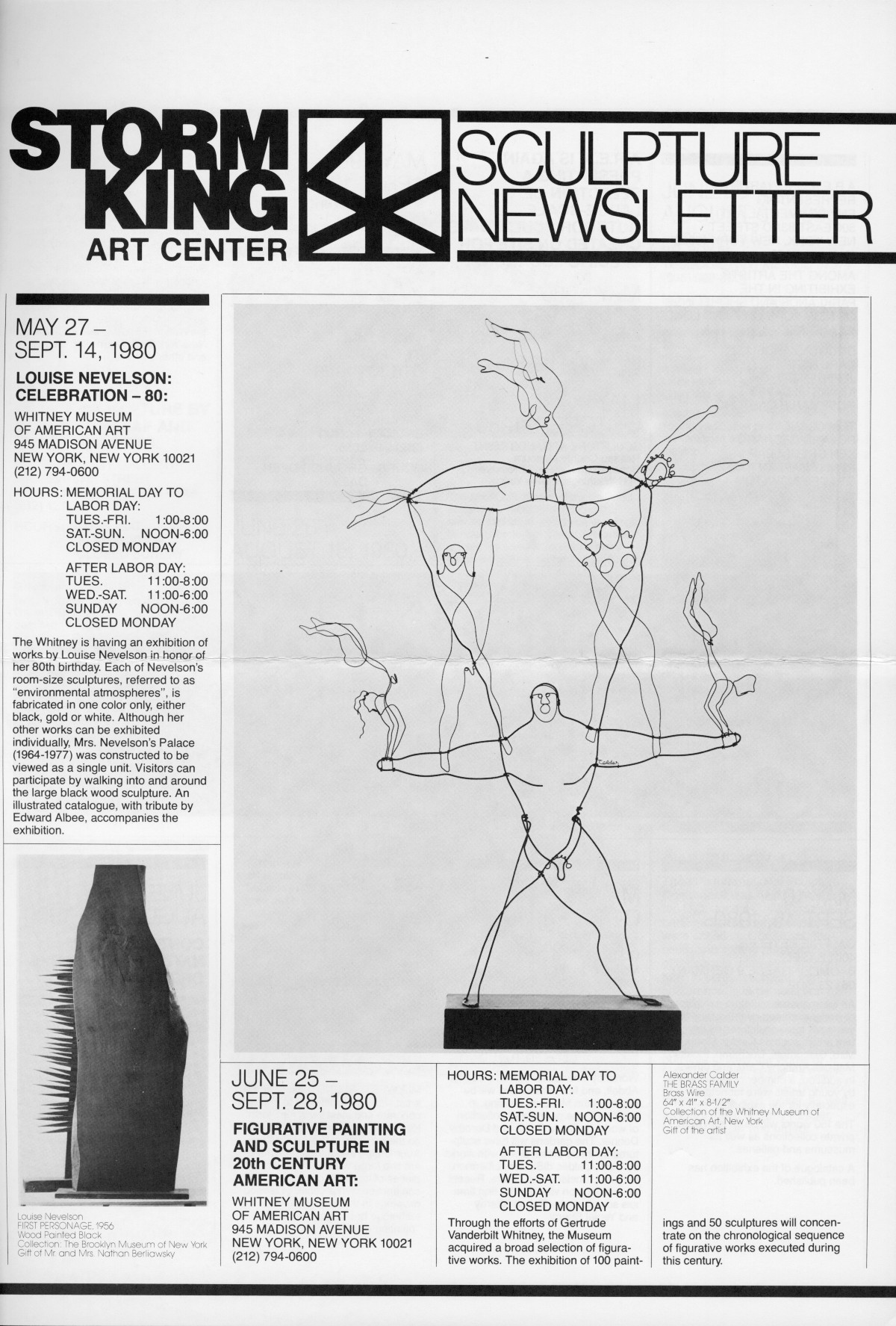 Storm King Art Center Newsletter, May - July 1980