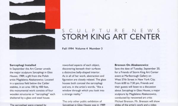 Storm King Art Center Newsletter, Fall 1994