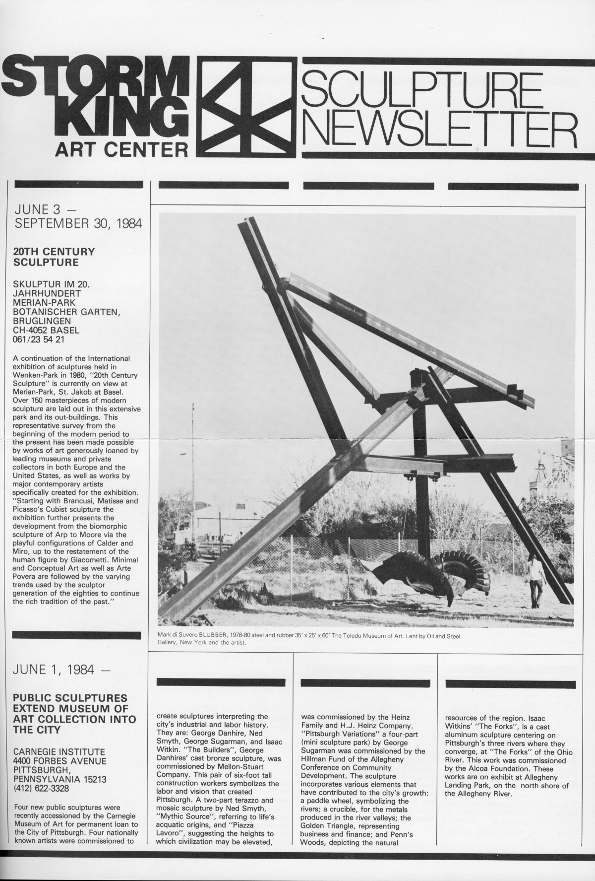 Storm King Art Center Newsletter, May - September 1984