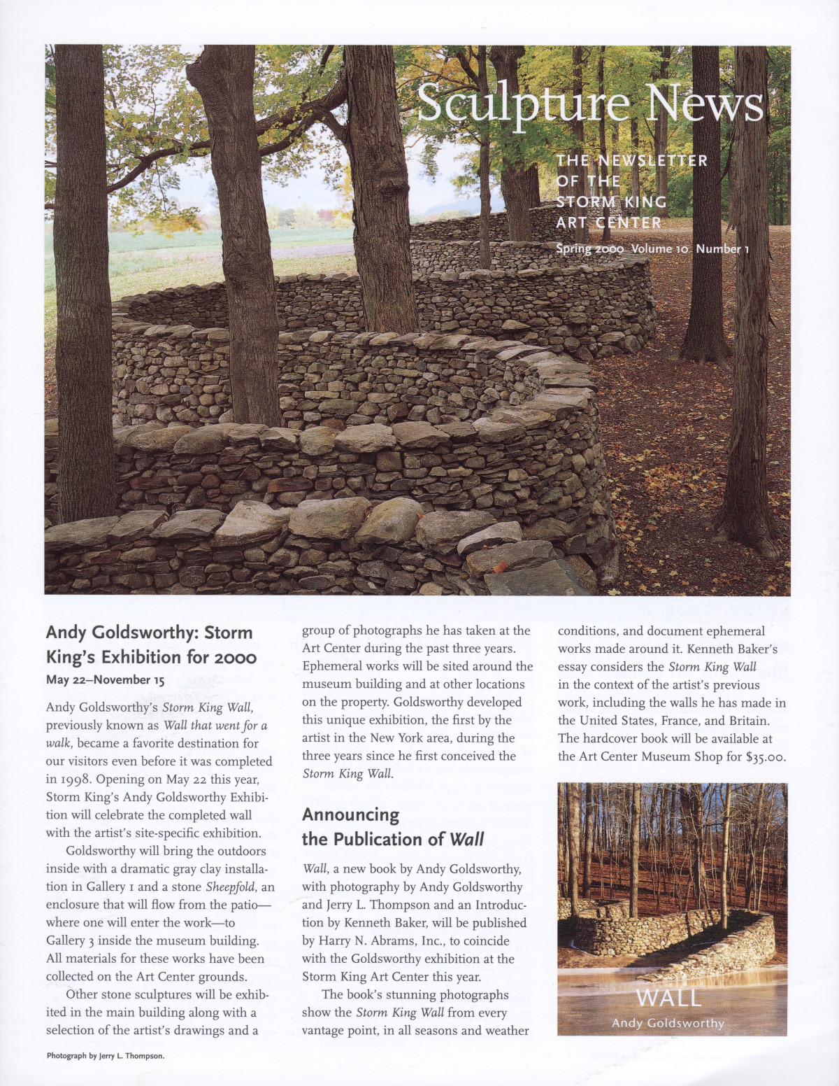 Storm King Art Center Newsletter, Spring 2000