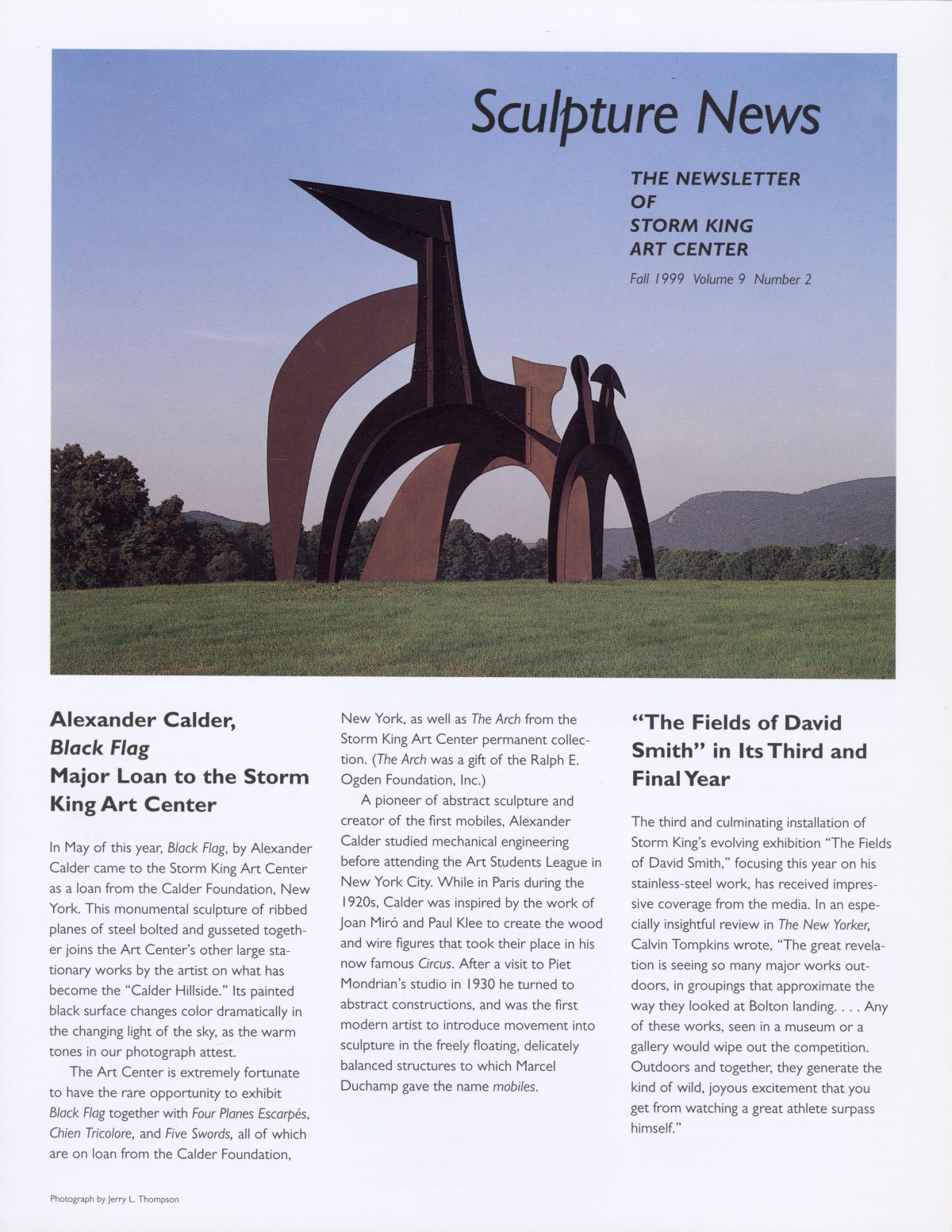 Storm King Art Center Newsletter, Fall 1999