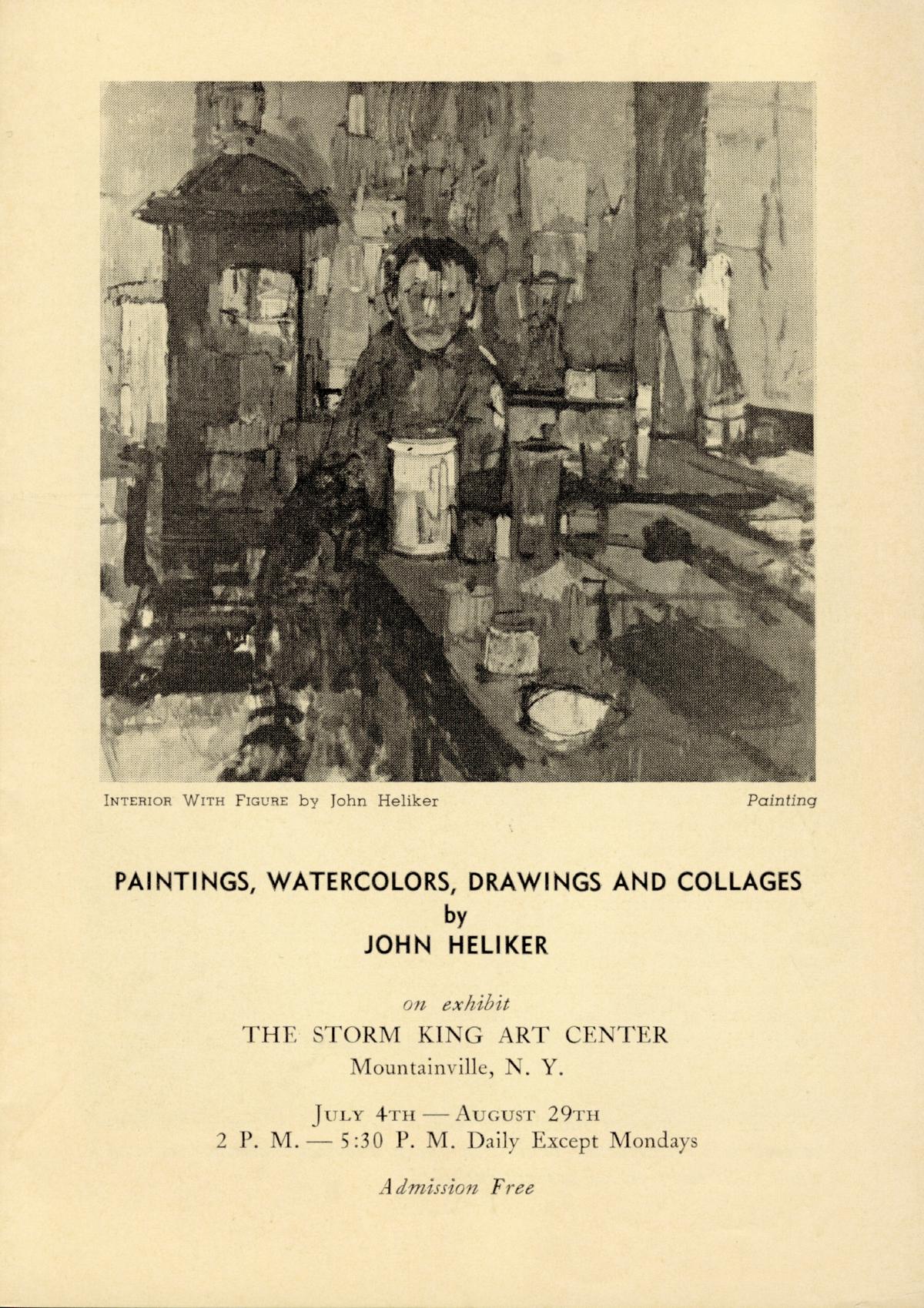 Paintings, Watercolors, Drawings and Collages by John Heliker, July 4-August 29, 1965, exhibition catalogue