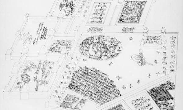 Alice Aycock, <i>The Garden of Scripts (Villandry)</i>, 1986 (installation view, 1990)