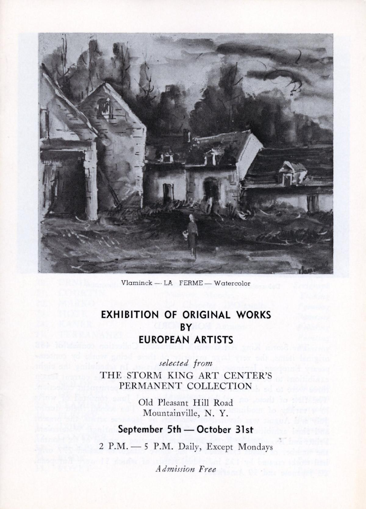 Exhibition of Original Works by European Artists, September 5-October 31, 1965, brochure cover