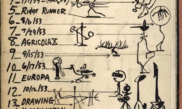 David Smith Notebook, inside cover, April 1954
