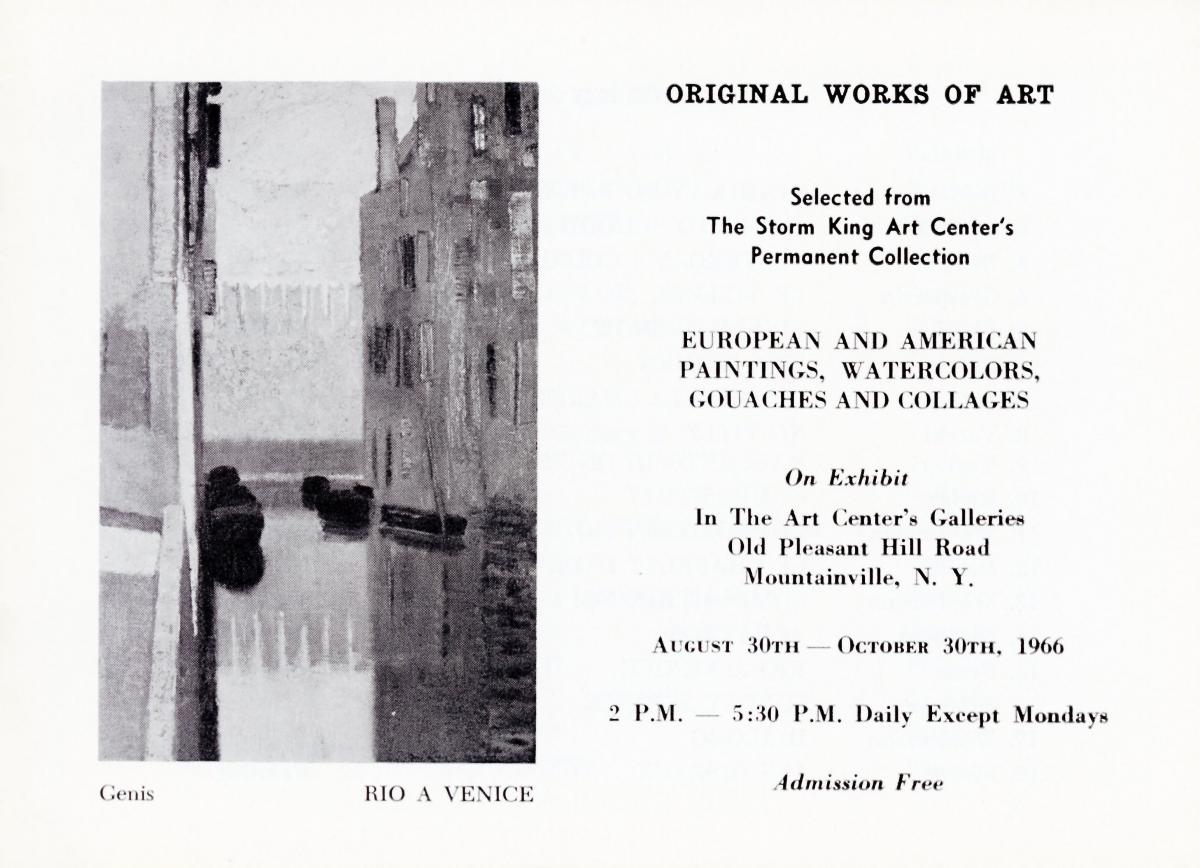 Original Works of Art from the Storm King Art Center’s Permanent Collection: European and American Paintings, Watercolors, Gouaches and Collages, August 30-October 30, 1966, brochure cover 