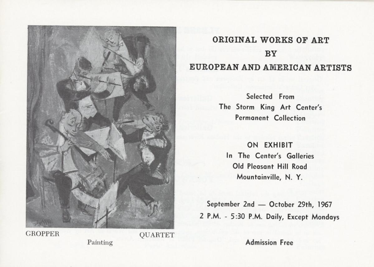 Original Works of Art by European and American Artists, September 2-October 29, 1967, brochure cover