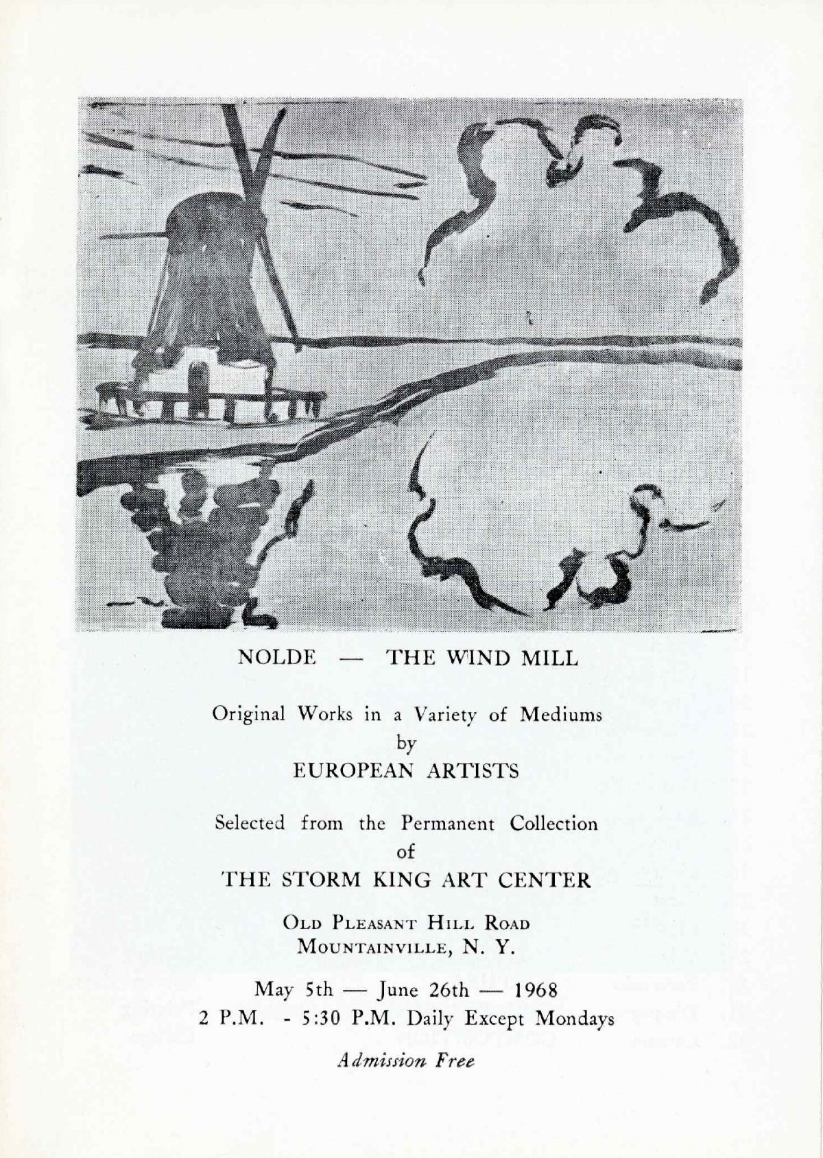 Exhibition of Original Works in a Variety of Mediums by European Artists, May 5-June 26, 1968, exhibition catalogue
