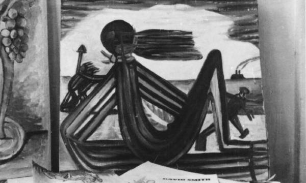 <em>David Smith’s studio, Bolton Landing, old house</em>, 1944