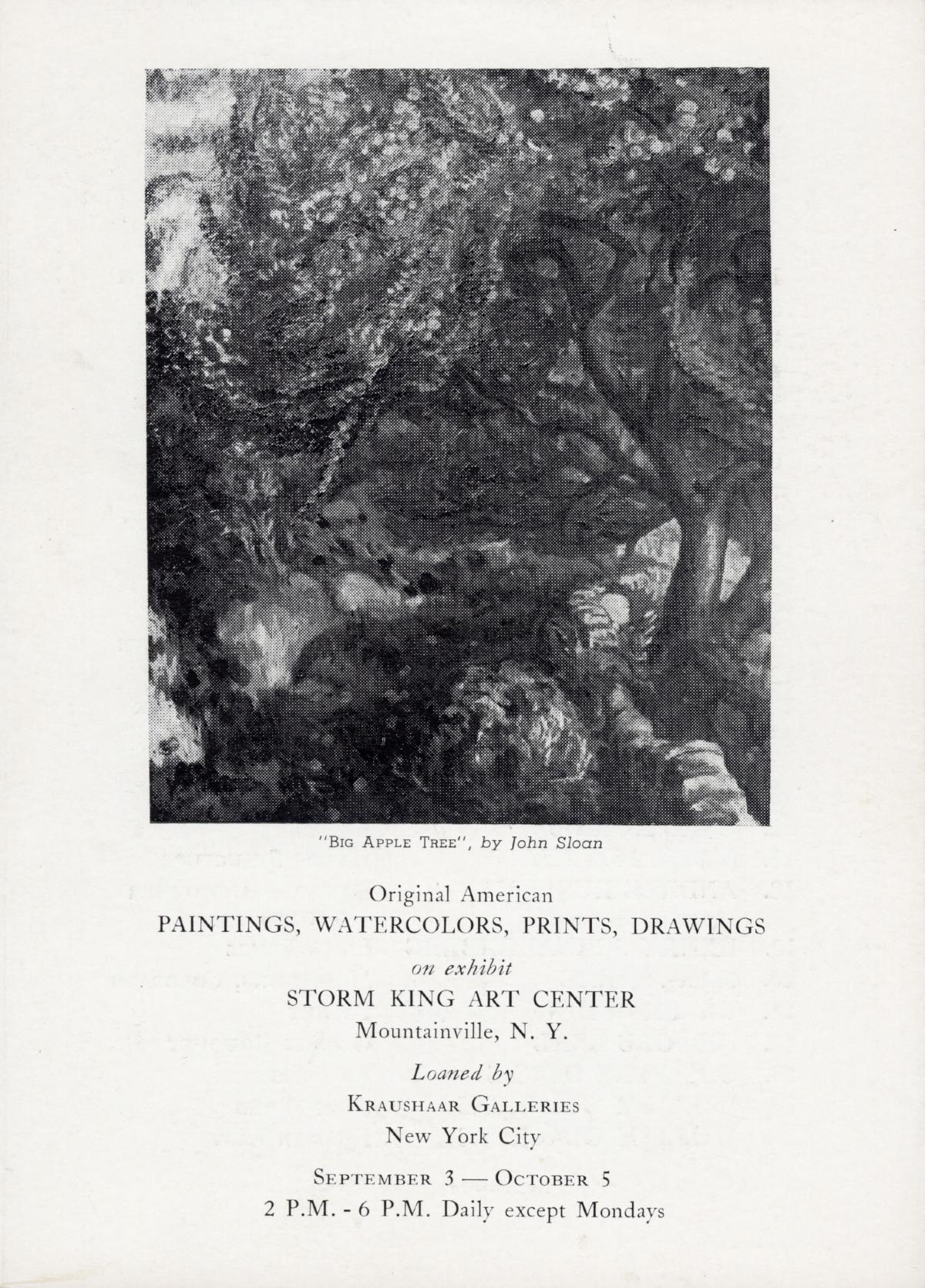Original American Paintings, Watercolors, Prints, Drawings, September 3- October 5, 1961, catalogue cover